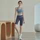 
Fengqixin yoga suit for women in summer sports suit professional Pilates training running fitness suit vest five-point pants Gray Lake Blue + Sperm Whale Blue [M]