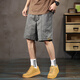 Muji com muji gleiche style Männer reine Baumwollshorts Sommer dünne lockere lockere Mid-Hose 2024 Neue Modemarke 6629 Black + 6629 Gray L.