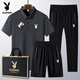 Traje de verano de Playboy (Playboy) Dad para polo de seda de hielo informal de mediana edad y anciana. Camisa Camiseta de manga corta Ropa de 40-60 años marrón y verde 6629 [pantalones] traje m desgaste 95-110jin [Jin equivale a 0.5 kg]