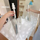 Baochenxia Mifei Transparente Totalmente automático Soleado y lluvia paraguas plegables Doble de doble uso Cartoon Fresh Infres Fresh Ins Student Umbrella Rabbit Cabezal muyfy de manejo mate Matte paraguas