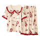 Super Fat Plus Women's 260 Jin [Jin ist gleich 0,5 kg] Heimkleidung Pyjamas Special Summer Cotton Kurzärmel 7 Minuten dunkelblau B9923 m (80-100 Jin [Jin entspricht 0,5 kg]))