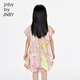 jnby by JNBY新款江南布衣童装A型圆领短袖中长款连衣裙25夏女童1P4G11960 690/杂粉 图案随机 120 cm