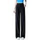 BJTSV Ice Seda Seda Pantalones de pierna ancha para mujeres en verano delgada 2025 Nuevos pantalones casuales frescos Drapeado de cintura alta Pantalones rectos Azules pequeños [. Altura sugestionada 153-15916 S