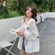 啄木鸟夏季薄款冰丝防晒衣女2025新款宽松百搭休闲连帽外套 白色薄 轻薄 L