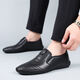 Yierkang Prince Shoes Men's 2025 Autumn New Men's Leather Shoes de cuero de cuero genuino All-Match Soft Cowhide Casual Men's Shoes Factory Direct Vales 6198 Black Hollow Model 44