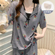Pyjamas de style Victoria avec poitrine pour femmes pour l'été mince en dentelle sexy mignon shorts de dessin 2025 Nouveaux vêtements de maison A15254 arc fixe poitrine poitrine 2xl