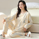 Kommandant Xiong Frühling und Herbst Langarm großer Pyjama-Set für Frauen mit Brustpolstern integrierter Sommer- und Winter-Hausbaumwolle können externe HRY1049 Eins Größe M-Code sein (vorgeschlagen 75-95 Jin [Jin gleich 0,5 kg]))