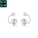 Gongzhan upper and lower ball stud earrings for women, simple and fashionable pt950 platinum earrings, flash diamonds, flash car flower beads, platinum earrings, car flower lantern beads, platinum earrings, a pair, about 2.8-3 grams