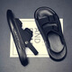 
Jinlilai GY2025 new men's sandals Korean style fashion trend literary versatile soft sole wear-resistant outdoor flip-flop beach 9903 black 38