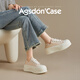 Agsdon zapatos blancos pequeños para mujeres en verano Nuevos zapatos gruesos de dos listones para mujeres zapatos de mujer estilo universitario B153038 Mezcla 36