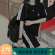 阿迪达斯（adidas）三叶草运动套装男女夏季新款宽松情侣棉短袖短裤一套女 9889白色 M  80-100斤