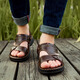 Hot Air Farn (Refengmai) Sandalen Herren echtes Leder 2025 Sommer Neue Männer-Hausschuhe Dual-Purple-Weiche Sohle Mitte des Alters Schuhe im mittleren Alter alte Männerschuhe 9928-Brown 38 _ [Standard Lederschuhgröße]