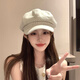 CGEDIAO off-white pearl beret women's 2025 new autumn and Korean version versatile face-showing small retro newsboy octagonal hat #1194-beige M (54-58c) can basically be worn
