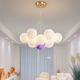 Nordic Simple Wohnzimmer Internet Prominente Beleuchtung Creme im Schlafzimmer Restaurant Planet Kronleuchter Zhongshan Home Dekoration Mondlampe 9734-schwarz 7-köpfige dreifarbige helle Ballkugel