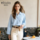 Olrain long-sleeved shirt for women in spring and autumn women's loose commuting temperament top Pink XL