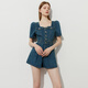 Dokte 2025 Sommer New Blue Denim Jumpsuit Frauen gut aussehender französischer Jumpsuit Jumpsuit Denim Blue M.