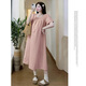Yezhi maternity dress summer 2025 new sweet square collar maternity dress loose large size women's clothing one-shoulder maternity dress [pink] L size
