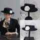 Gisela Hepburn style hat, autumn and winter European and American celebrity small fragrance light luxury Hepburn style photography photography felt hat retro British black pearl felt hat