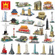 Wange Yellow Crane Tower Tengwang Pavilion World Wahrzeichen Gebäude Modell kleine Partikel Bausteine ​​Wohnzimmer Ornamente Baugruppe Spielzeug 5219 Moskau Kreml Bell Tower 1047