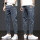 Canelin KiskhaJeans jeans men's spring and autumn new fashion trendy brand straight pants men's versatile pants youth Korean version 6621 blue regular single piece 34