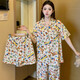 
Korean version of ugly fish Hanton pajamas for women in summer thin home clothes, short sleeves, shorts, trousers, cartoon cute three-piece suit set WZL1484 [no eye mask] L [recommended 100-120 Jin [Jin equals 0.5 kg]]