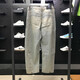 Adidas (adidas) Clover Women's Pants 2025 Spring New Product Wide-Level Washed Denim Sport Pants Scimitar Pants JX9212 JX9214 Dark Blue_Gradial 28