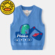 G.DUCKKIDS Children's Baby Knitted Vest Spring and Autumn 2024 New Little Boy Sweater Cotton Wire Pullover Trendy Wool Vest Boy 2809-Gray 100 (Suggested height 85)