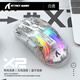 Attack Shark/Attack Shark X2 Bluetooth wireless mouse three-mode fully transparent E-sports game big hand wired and wireless dual-use RGB lighting effect csgo chicken lol fearless contract Attack Shark X2 white transparent