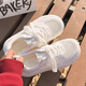 Woodpecker thick-soled white shoes for women in summer new mesh shoes thin breathable board shoes with skirt versatile height-enhancing casual shoes off-white 37 (235mm)