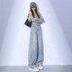 
Light-colored scimitar jeans for women in summer 2025 new pear-shaped meat-covering drooping small banana wide-leg pants light blue trousers L size recommended 110-119Jin [Jin equals 0.5 kg]