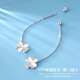 RSRDDY Old Phoenix pure silver 9999 earrings sterling silver four-leaf clover ear wire long screw slimming anti-allergic earrings earrings four-leaf clover tassel screw sterling silver earrings Lao Fengxiang same style 4.06g (sterling silver pair)
