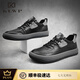 KLWP Hong Kong Herrenschuhe Herren trendige Schuhe Herren echtes Leder geneigter Kopf Casual Schuhe Herrenschuhe Herrenschuhe Trendy Herren Hollow 9987 White 37