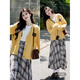Yinman Xiaoxiang bright silk raw edge cardigan sweater 2025 autumn women's new knitted jacket ginger XL