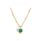 YIBIYMissoma Malachite Clavicle Chain Classic Retro Simple Small Gold Bead Pendant Clavicle Chain Necklace Women Gold