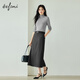 Eveli (eifini) Jiang Xin endorses the classic basic H-shaped mid-length skirt for women 2025 autumn new easy-care skirt dark gray mid-length version L 110-125Jin Jin equals 0.5 kg