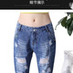 KCEY tight denim women's 2025 summer thin cropped pants for women loose outer wear 7-point pants Korean version beggar looks slimming 6630 dark seven-point [elastic waist] 26 size [recommended 80-90 Jin [Jin equals 0.5 kg] b