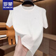 
ROMON (ROMON) 2025 new summer ice silk texture embroidered round neck men short-sleeved fashionable half-sleeved versatile light luxury T-shirt men [summer short-sleeved] 6628 black L 105-120Jin [Jin equals 0.5 kg]