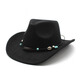 XINBUCKS Western Cowboy Hat Ethnic Style Top Hat Tibetan Style Casual Hat Jazz Hat Stage Props Felt Hat White Suitable for 55-58cm