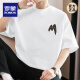 ROMON (ROMON) 260G Camiseta americana de peso pesado Camiseta de algodón de manga corta de algodón de manga corta Top de verano tierno de verano Medina suelta M09-694 beige amarillo L [120-140Jin [Jin equivale a 0.5 kg]]