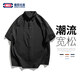 GENIOLAMODE敖瑞鹏代言短袖衬衫男纯色基础款夏季薄款休闲百搭翻领工装风上衣