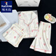 Woodpecker Cute Ruby Pure Cotton Gauze Pajamas for Women in Summer Short Sleeve Three-Piece Set Internet Celebrity Cartoon Outdoor Home Summer Cloud Cotton-J9901# Paradise Puppy Three-Piece Set M [Suggested 75-100Jin [Jin equals 0.5 kg]]