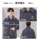 Langsha men's pajamas men's winter plus velvet thickened warm extra thick three-layer quilted autumn and winter can be worn outside large size home clothes