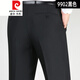 皮尔卡丹（pierre cardin）针织春夏薄.款男士仿桑蚕丝西裤男中年商务直筒高腰免烫蚕丝裤中 F9905#雅灰色 29 (2尺2腰围)