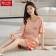 Arctic Velvet Pure Cotton Summer Pyjamas Femmes Pilover Pajamas Summer Shorts à manches courtes et décontractés Clothing Home Clothing Z9859 XL [Recommandé 120-140jin [Jin est égal à 0,5 kg] usure]