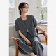 Vanciman Fashion Set Women's Summer New Strickan Top Wide Legs Casual Hosen Zwei-teilige High-End-Grau-L.