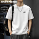 SKECHERS斯凯奇休闲短袖男士夏季跑步户外运动半袖纯棉圆领时尚潮流t恤男 U071-0019亮白色 L /175