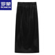 Luo Meng Golden Velvet Skirt Women's 2024 Autumn and Winter Korean Style Casual Temperament Slim Long Versatile Hip-covering A-Line Skirt Black XL