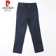 Pier Cardin Pantalon décontracté pour hommes pour un pantalon d'affaires de couleur solide en coton mince en ligne droite lâche 6625-1 35