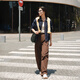 
EP Yaying 2025 early autumn new product, long velvet cotton retro washing denim jacket short jacket J103A Navy S