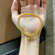 Only double ancient method inherited gold-plated silver two-life joy bracelet for women, fashionable and simple lotus lotus rope transfer bead bracelet bracelet two-life joy lotus bracelet, gold-filled about 0.4 grams